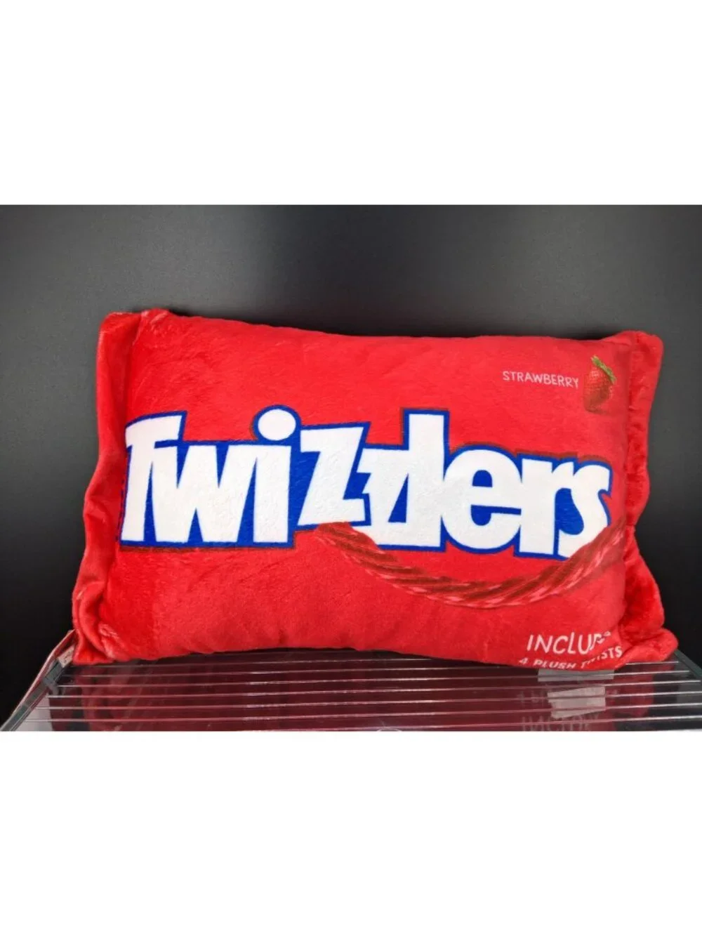 Twizzlers Strawberry Plush Pillow W/ 4 Plush Twists Set